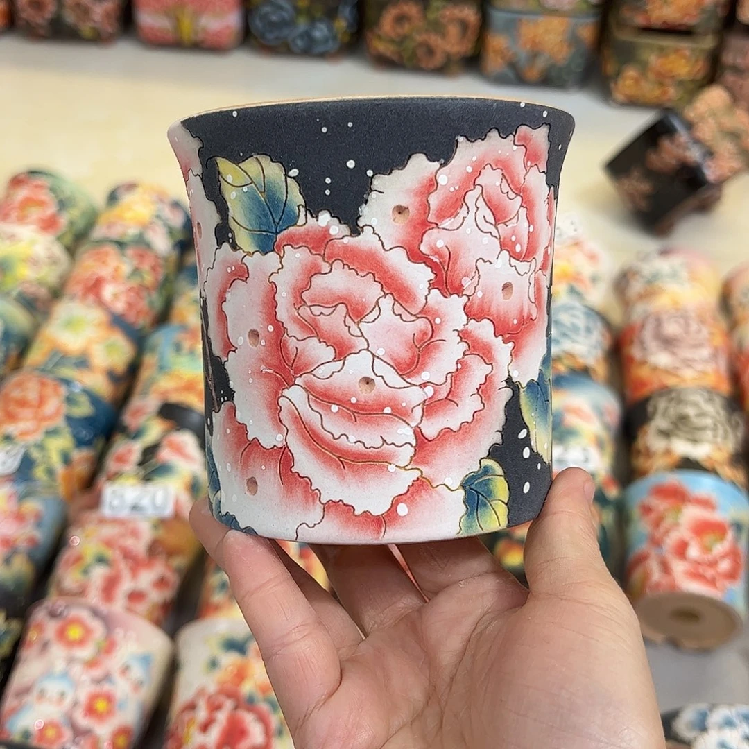 景德镇炫彩手绘口10.5高10