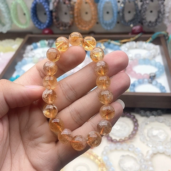 手链银S925镶嵌烟晶11.3咪黄塔