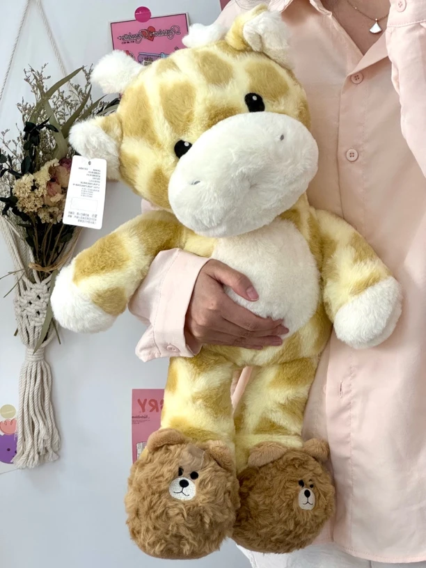 美格海可爱悠闲小鹿公仔梅花鹿玩偶长颈鹿儿童安抚布儿童生日礼物