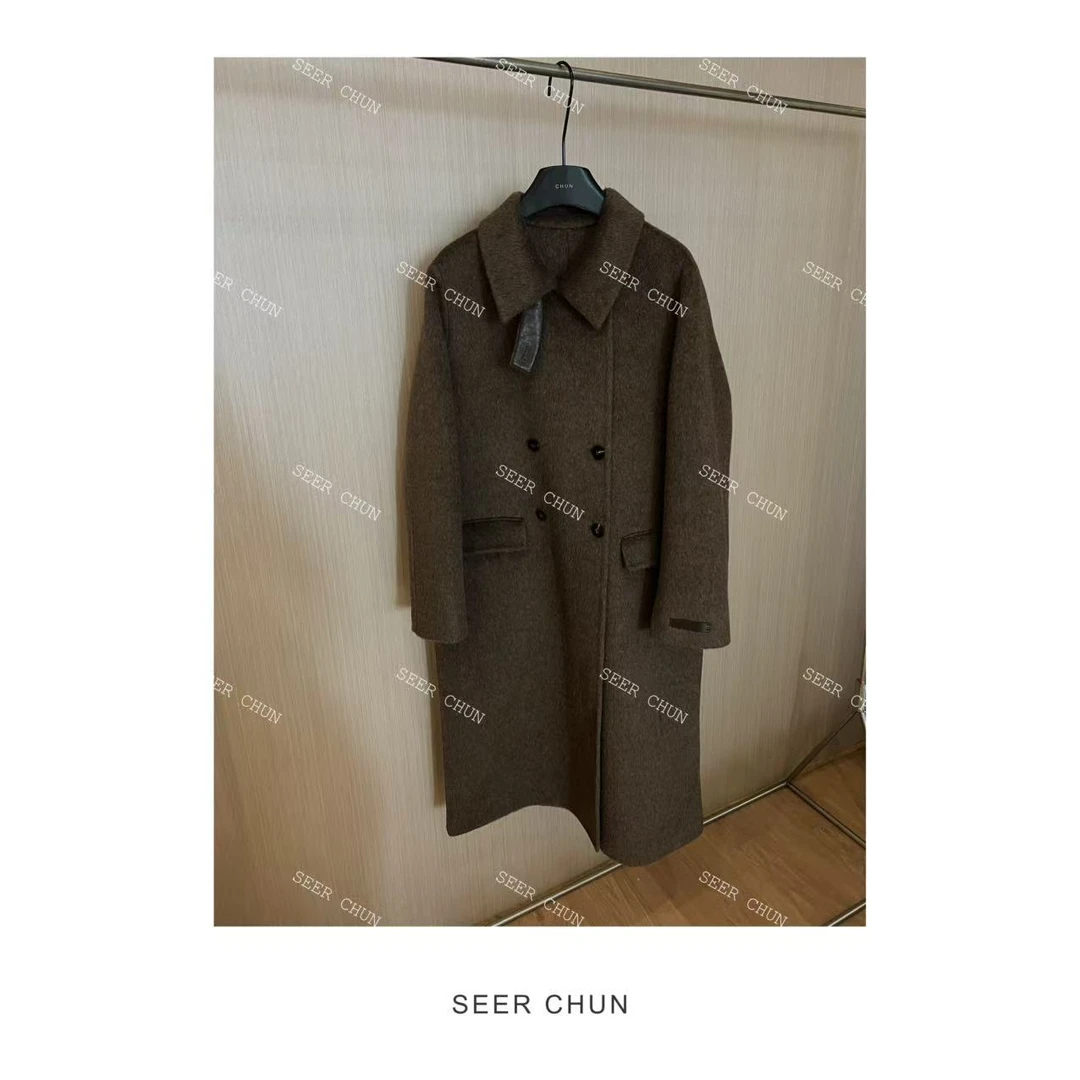 SEER CHUN“复古美拉德”绵羊毛大衣 60450