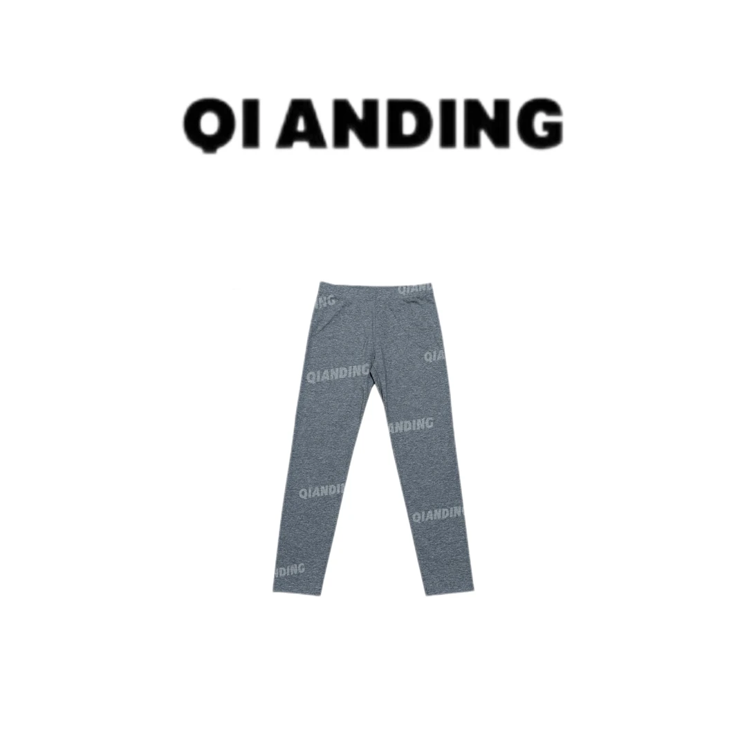 【QIANDING】简约舒适短腰小秋裤休闲日常百搭打底裤A25172