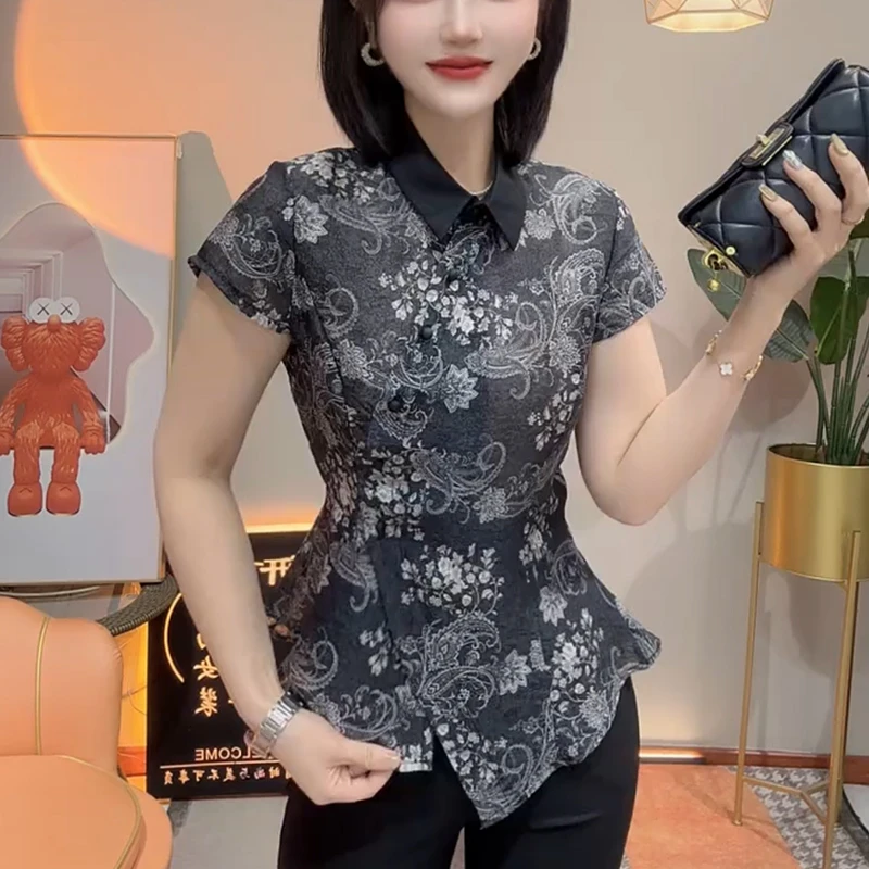 2025春夏季新款时尚显瘦气质网红高档洋气女高级宽松百搭大码衬衫
