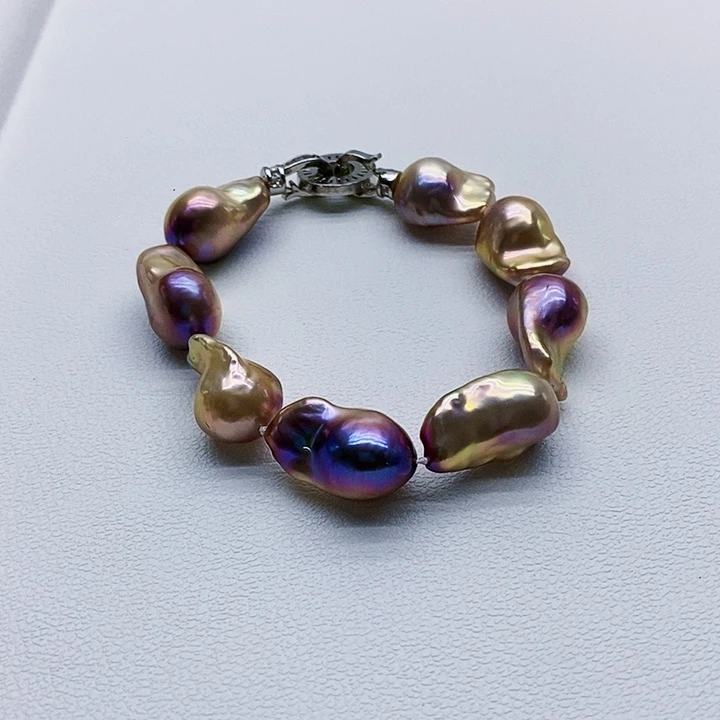 银S925镶嵌淡水珍珠耳饰星*