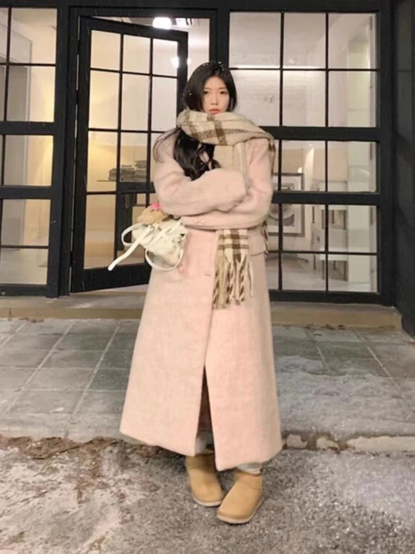 加厚呢子大衣女秋冬季2024年新款高级感毛呢外套赫本风小个子8088