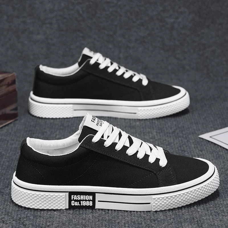 潮牌帆布男鞋新款纯色轻便经典百搭工作布鞋夏季运动软底休闲板鞋