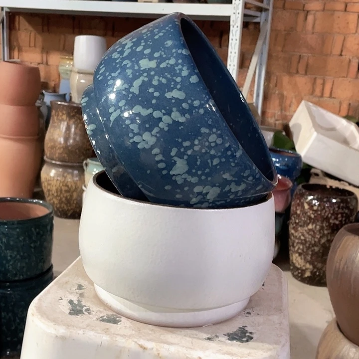 紫砂花盆正品口20高13。z z