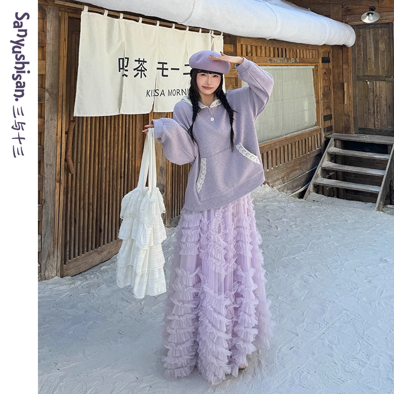 三与十三|云梦芭蕾|秋季时尚百搭设计感网纱重工显瘦半身裙壹壹