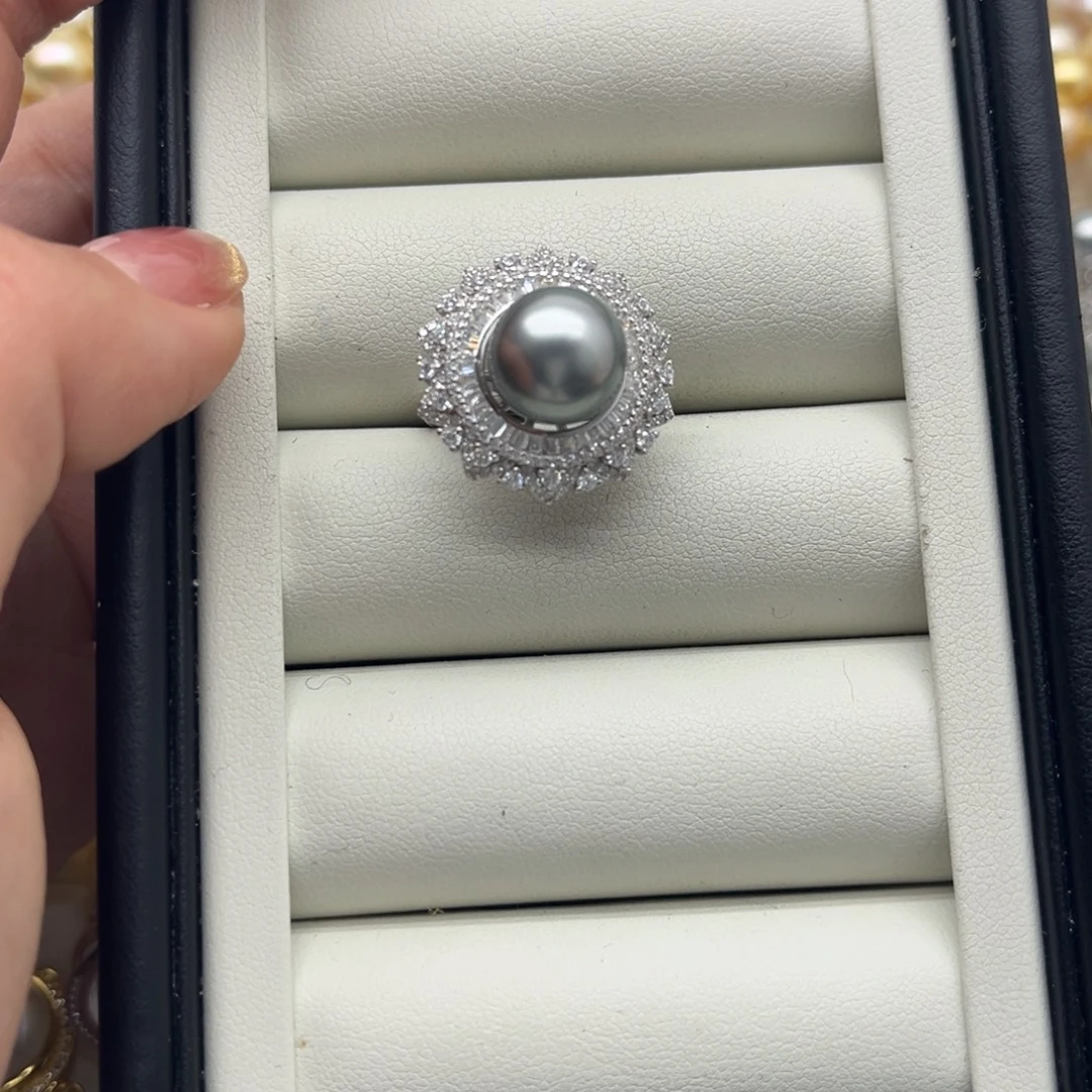 海水珍珠戒指银S925镶嵌