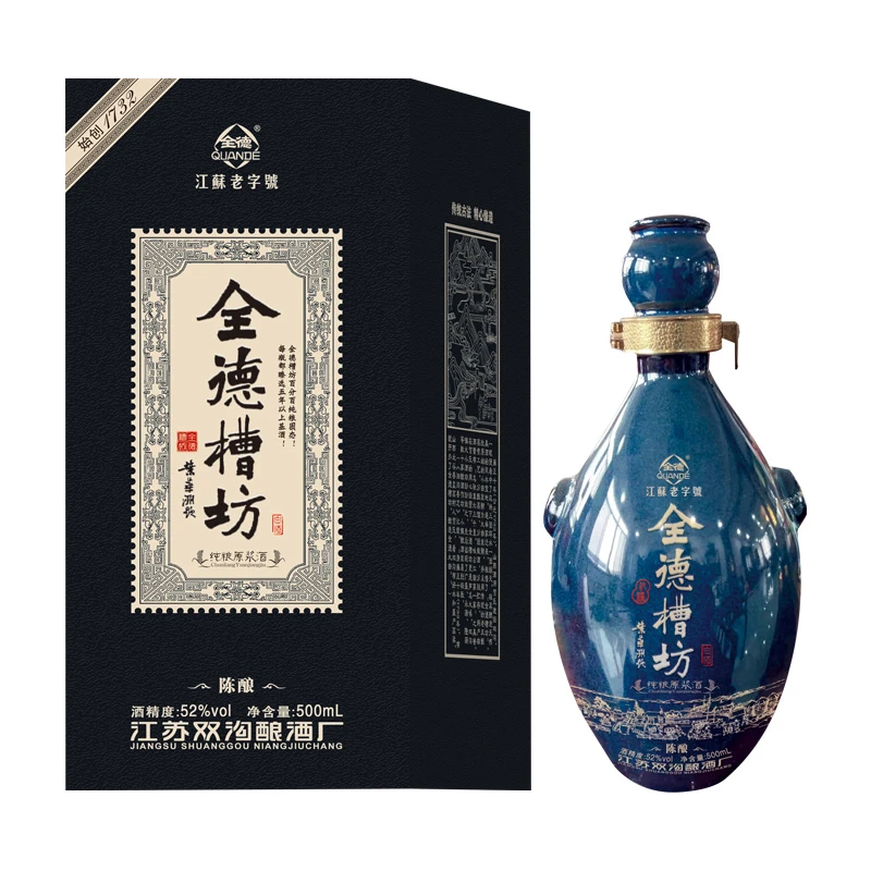 全德全德糟坊陈酿陶瓷瓶浓香型高度年份52度500ml纯酿酒52度500