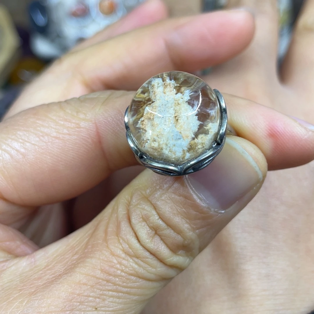 【闪购商品】银S925镶嵌珠宝半成品水晶戒指