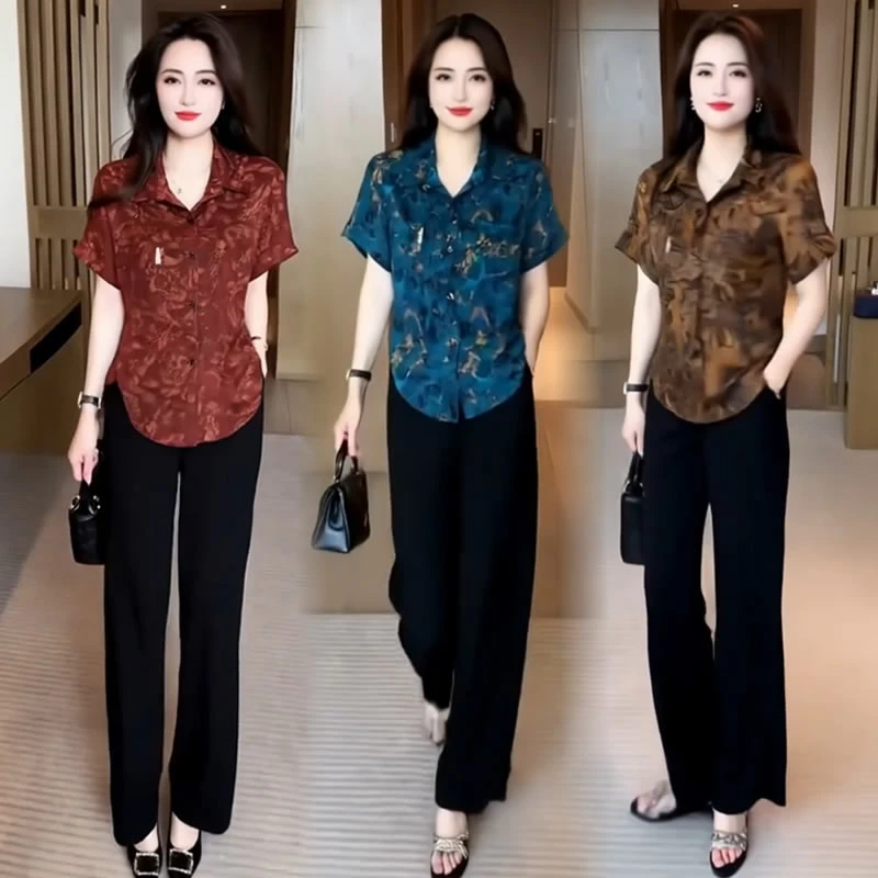 【有运费险】洋气衬衫女2025夏季新款时尚宽松显瘦减龄印花上衣