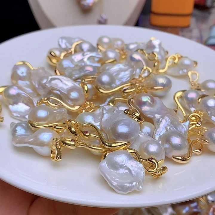 淡水珍珠银S925镶嵌颈饰398