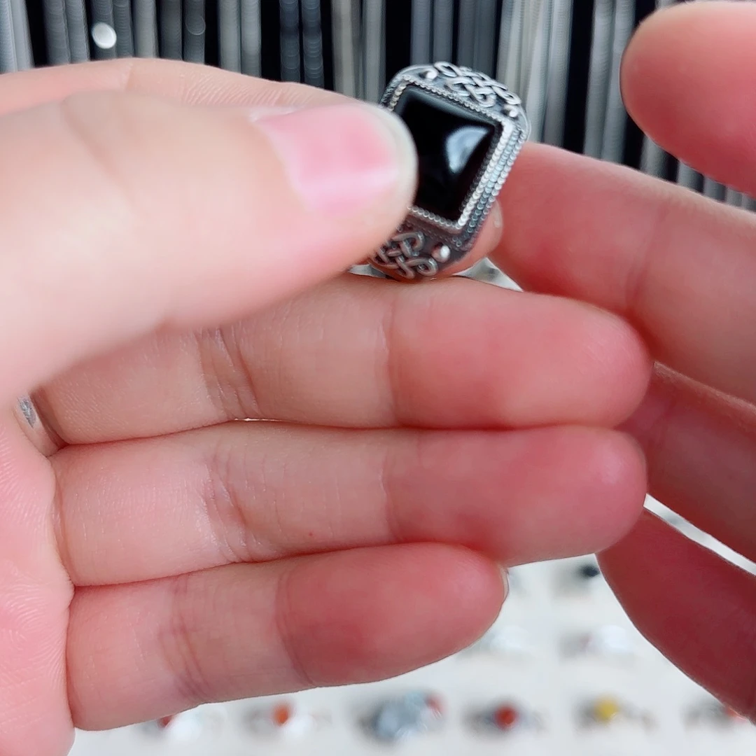 925银925纯银戒指方形