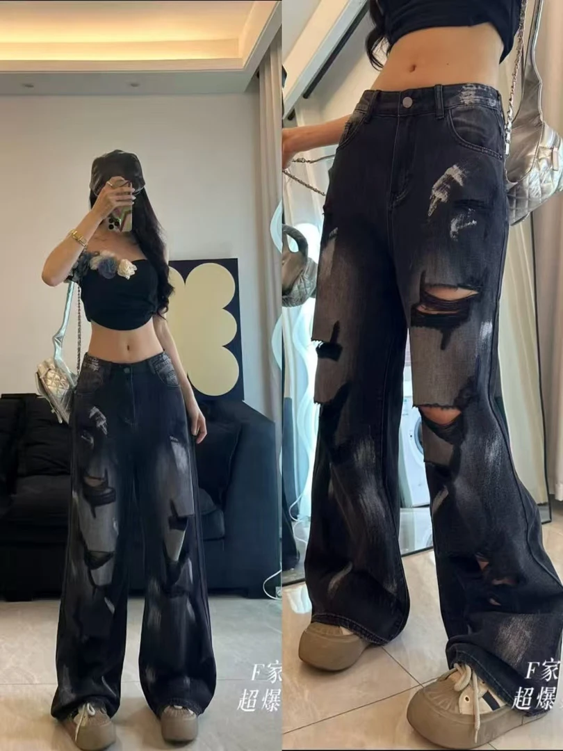 起点家夏季辣妹破洞裤