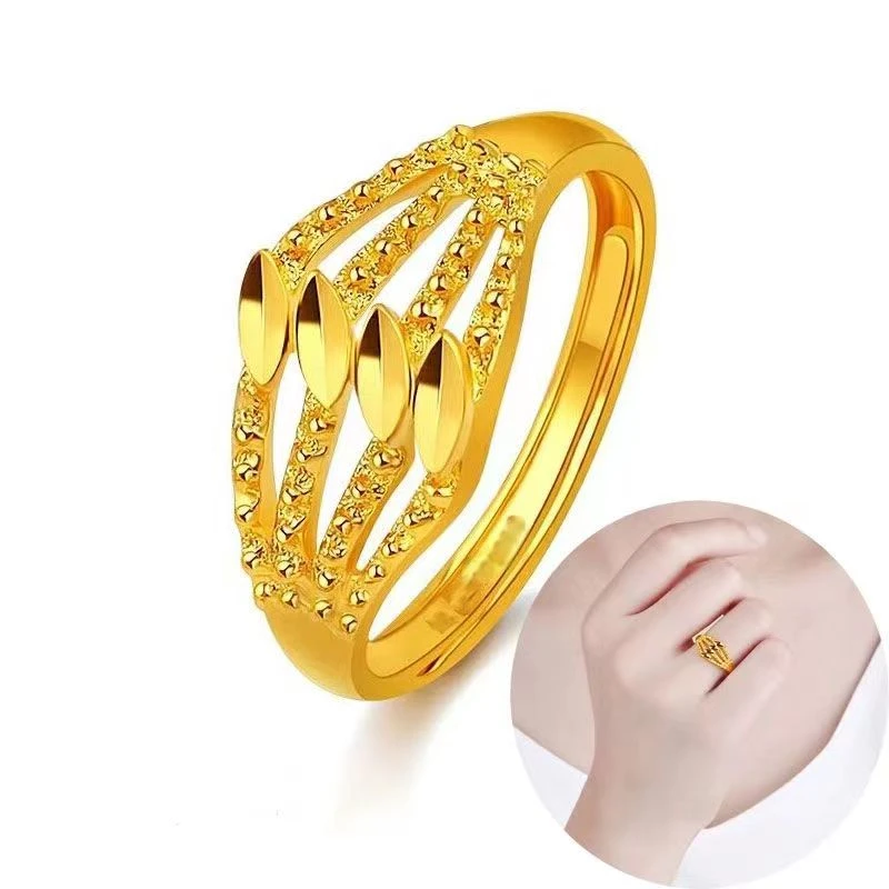 铜合金戒指 四线戒指  百搭时尚精美女士女款可调节