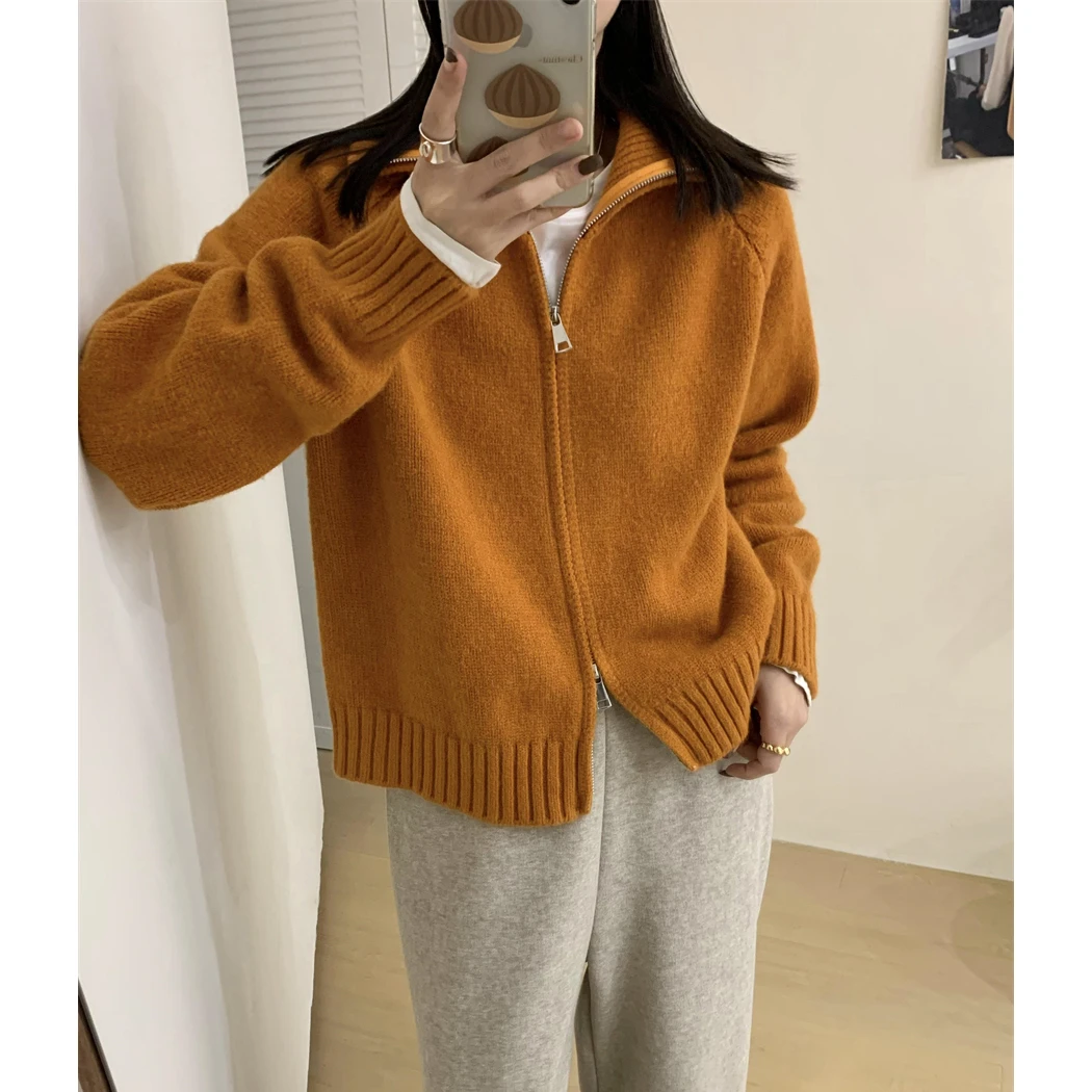 5091气质百搭毛衣针织开衫女新款外搭洋气小个子上衣针织纯色