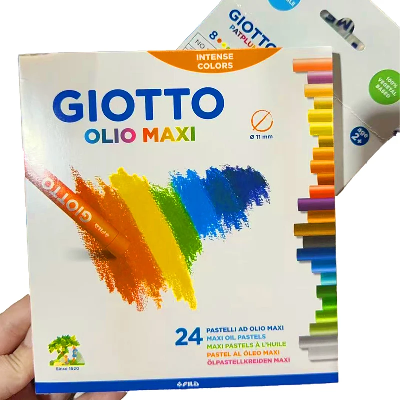 Giotto意大利儿童24色油画棒安全环保美术幼儿园蜡笔不脏手可水洗