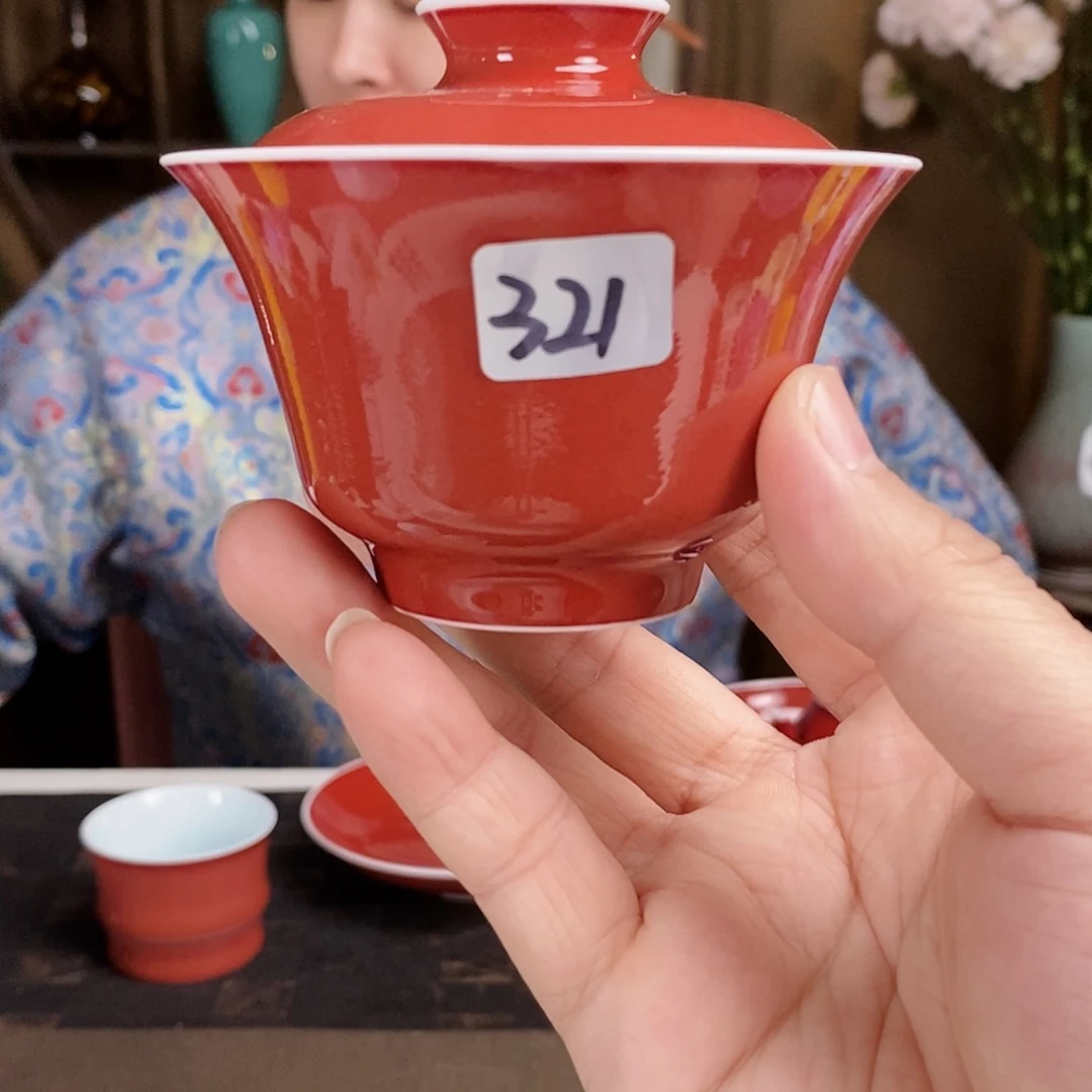 321号福利祭红马蹄两才盖碗想*称