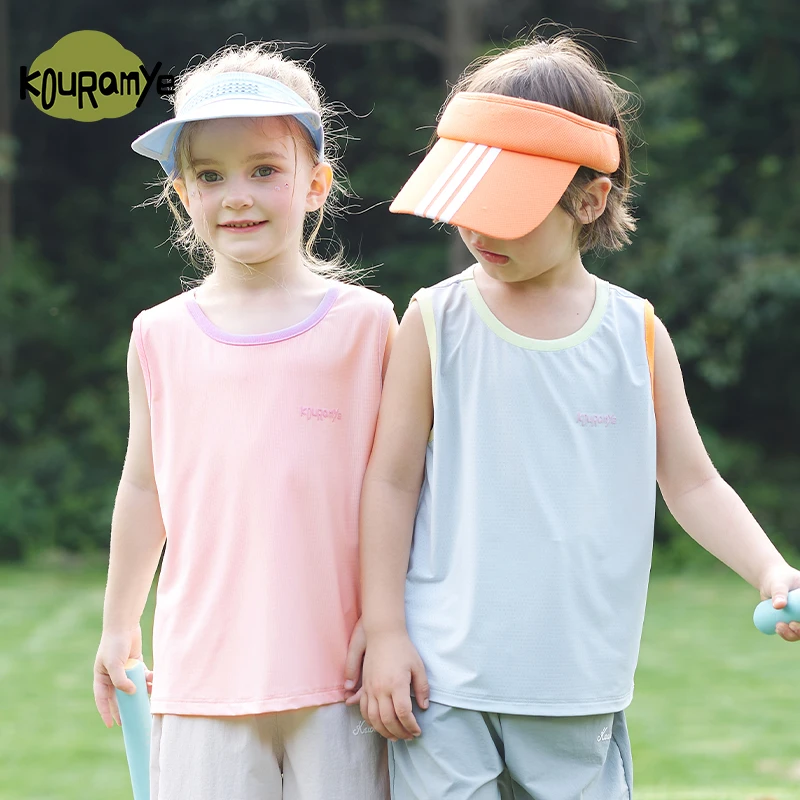 69067酷娃米夏季透气儿童背心新款男女童上衣