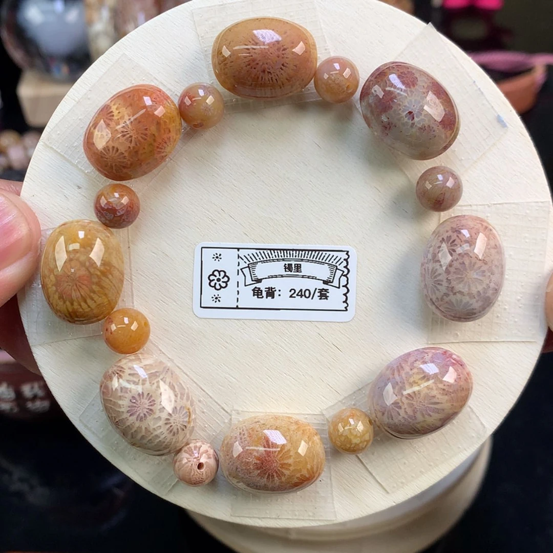 【闪购商品】颈饰未镶嵌硅化珊瑚（珊瑚玉）112号紫彩大花