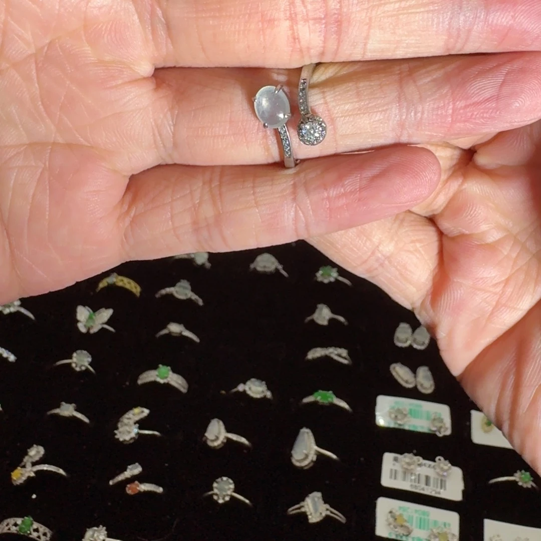 银S925镶嵌戒指翡翠