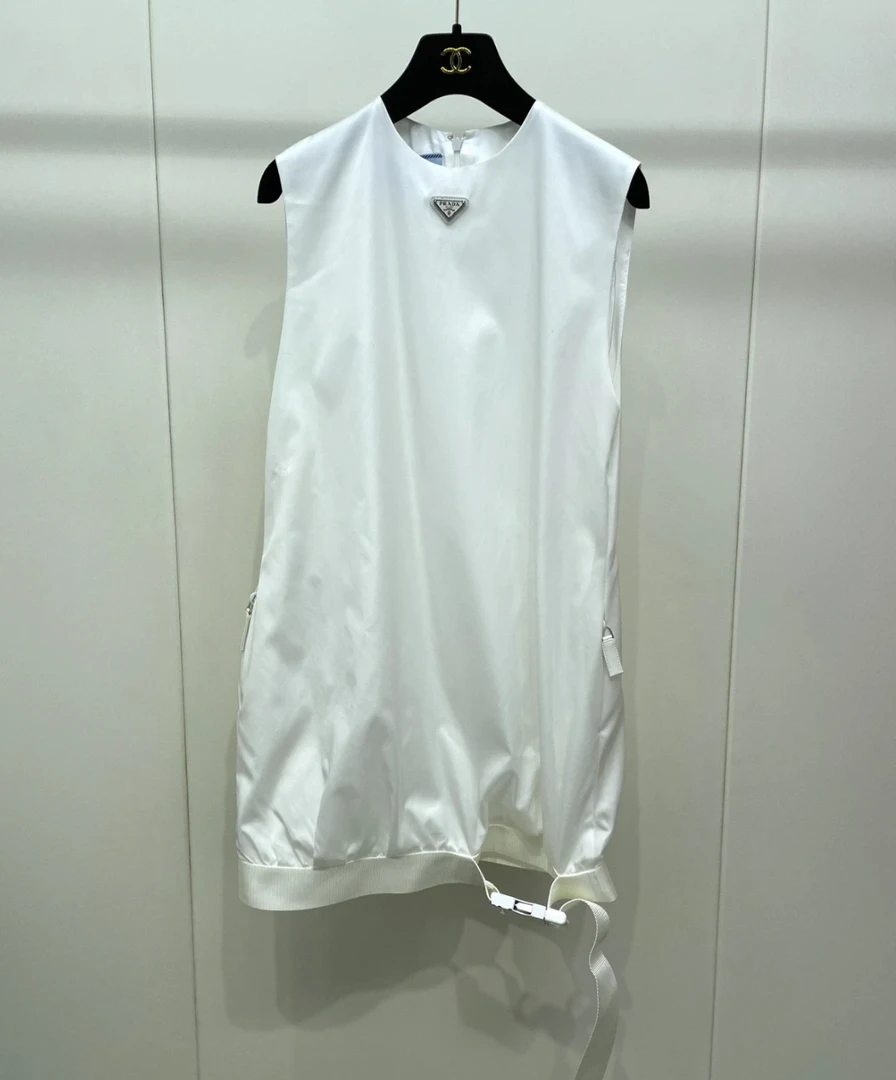 未使用 Prada/普拉达 ff164  再生锦纶 战术腰带无袖连衣裙 38码