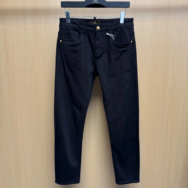 【24K不掉色黑牛】097男士港货高端纯色休闲小脚牛仔裤