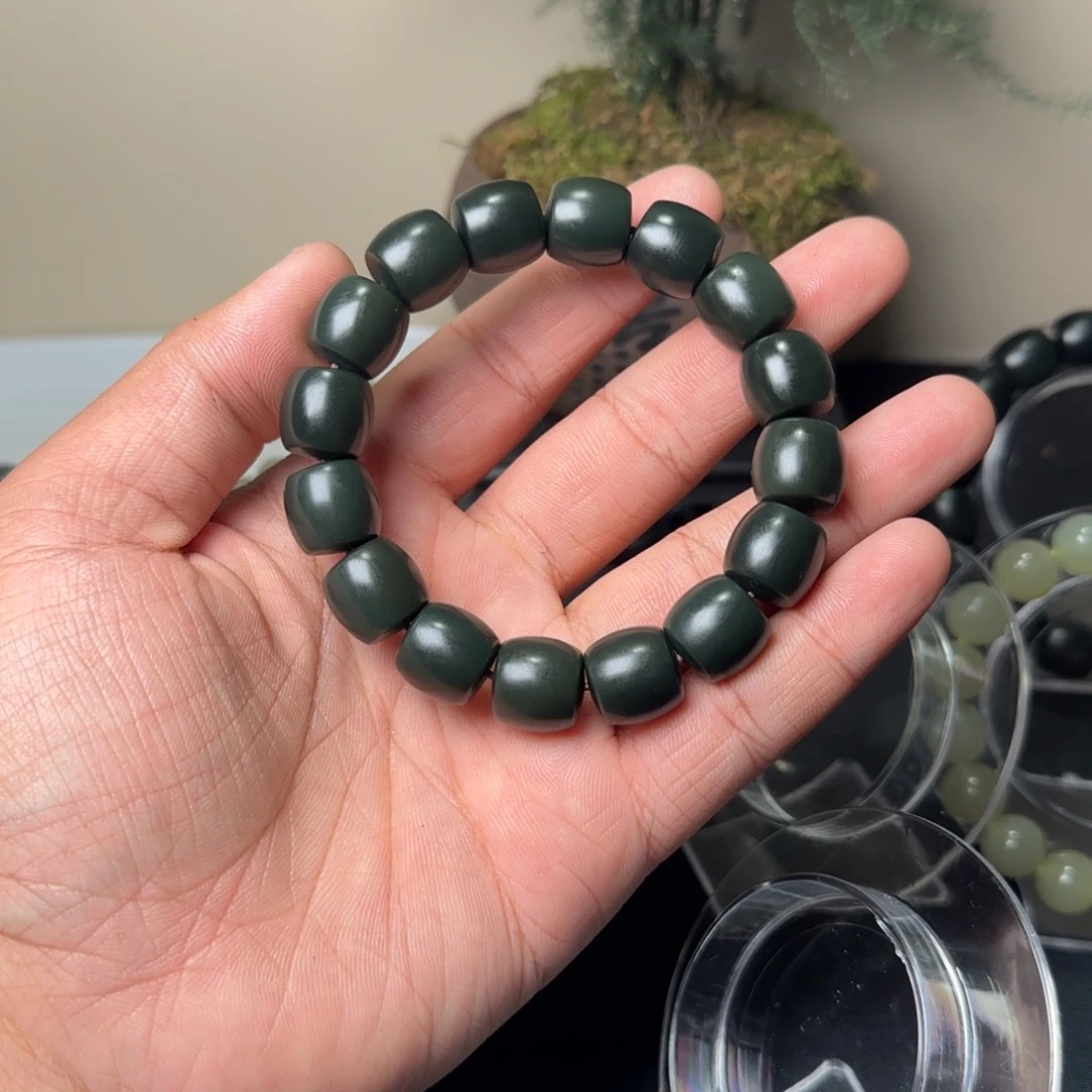 和田玉未镶嵌手串天然且末沙枣青14多样性拍一发一