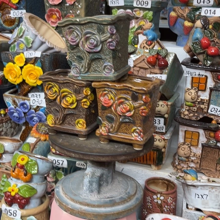 紫砂花盆粗陶材质多肉花盆