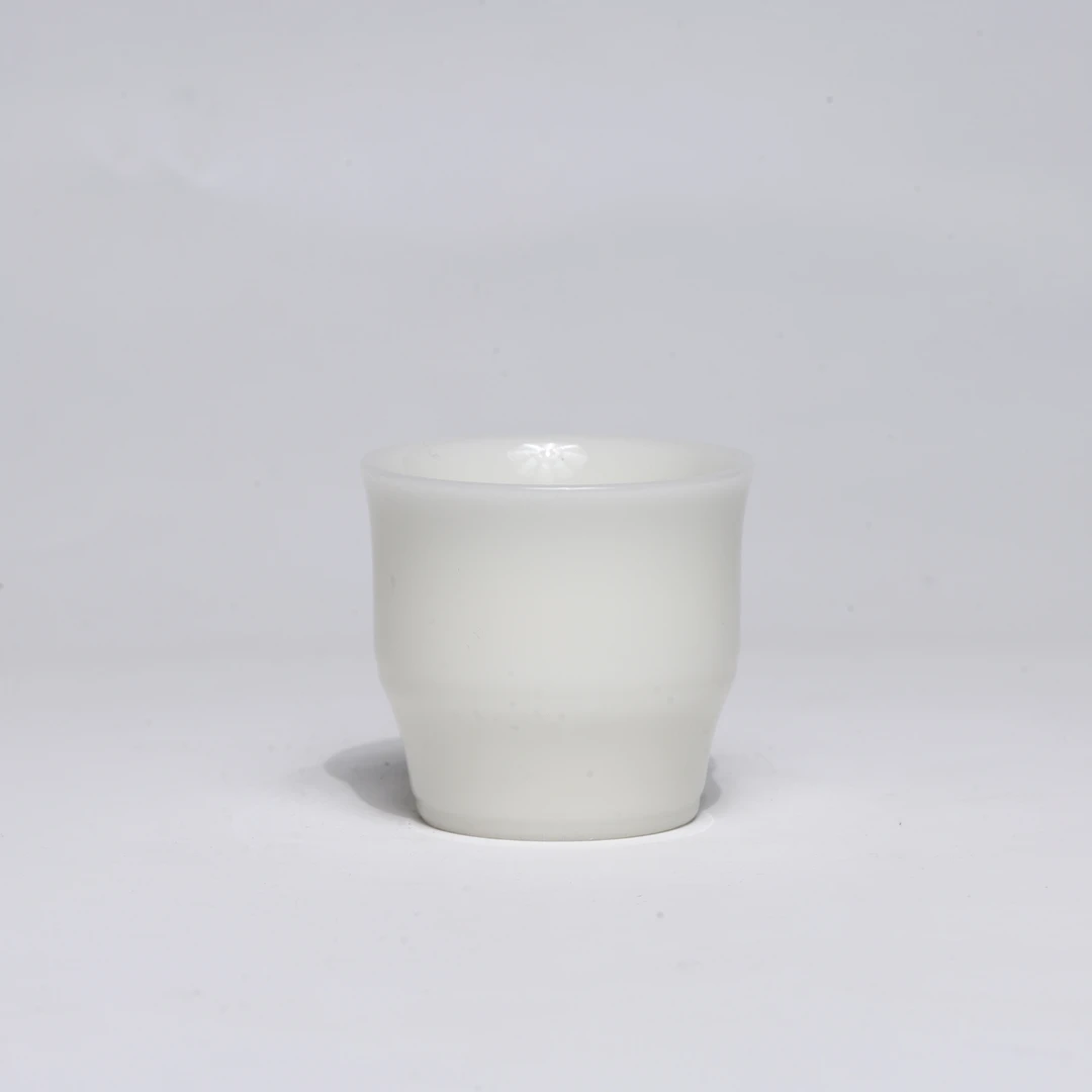 何白龙窑 冰种玉瓷竹节主人杯 HBLY-100