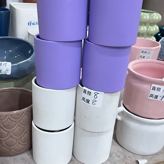 多肉绿植陶瓷花盆9.9包邮，有孔