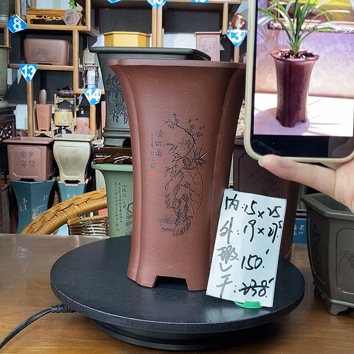 紫砂花盆底槽清微瑕