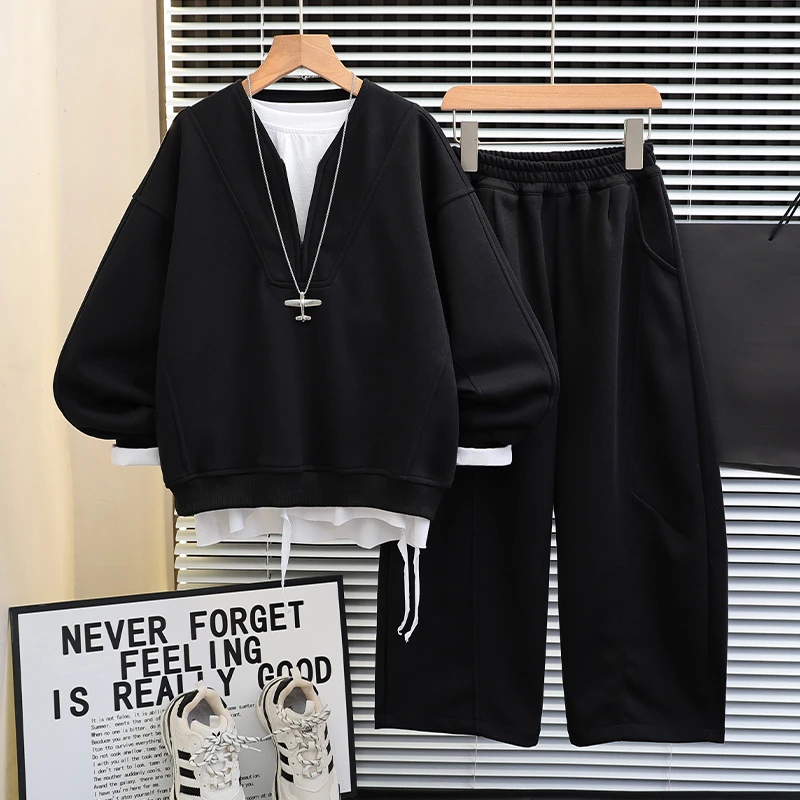 男童秋季休闲套装2025韩版新款儿童时髦运动两件套男孩春秋长裤潮