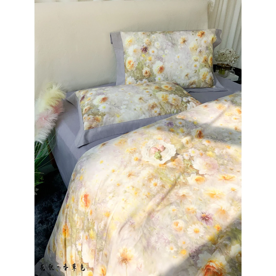 【金志轻奢】ck超柔纯棉数码印花亲肤四件套-花织/香草