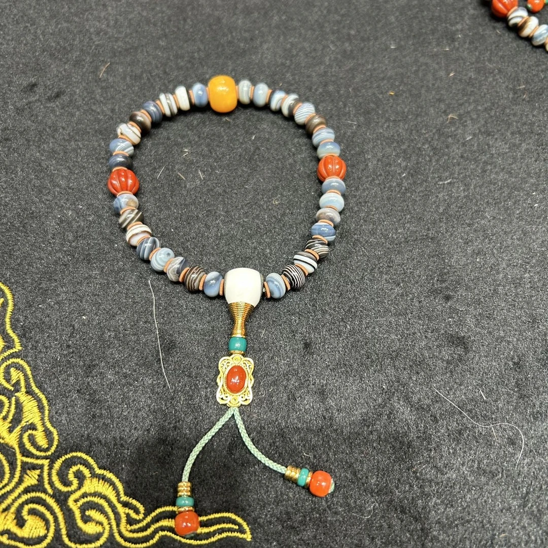 【佳哥严选】 J94664-玛瑙多宝手持手串-多样性发其一-8mm左右