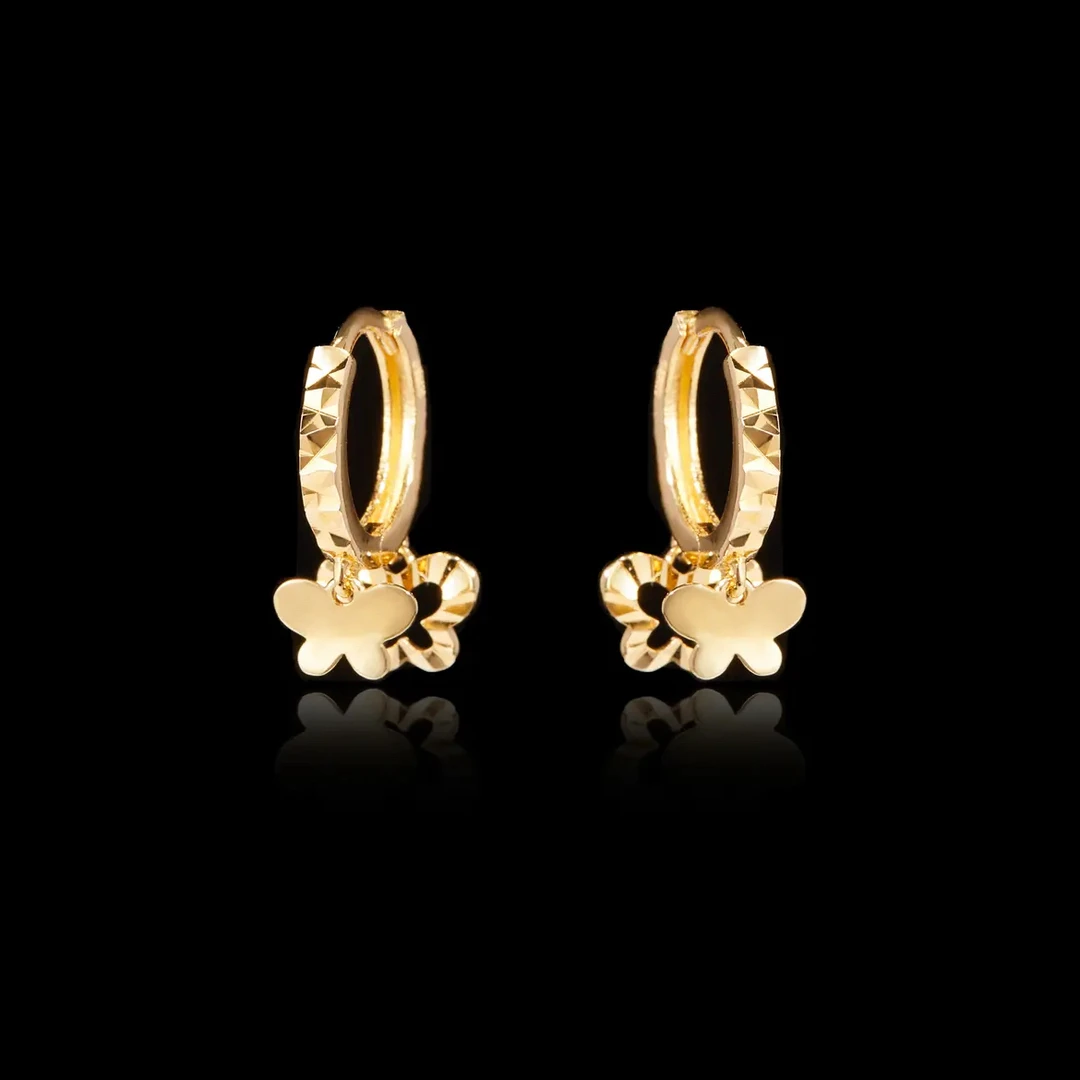 铜合金耳饰 秋冬新款金色蝴蝶耳扣简约轻奢时尚感女士耳环