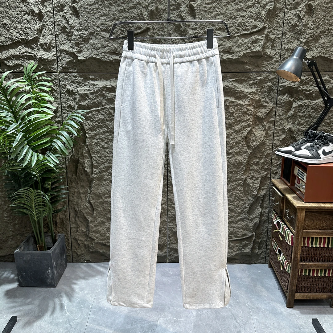 美式高街卫裤男士春秋季新款微喇宽松男生运动直筒垂感休闲长裤子