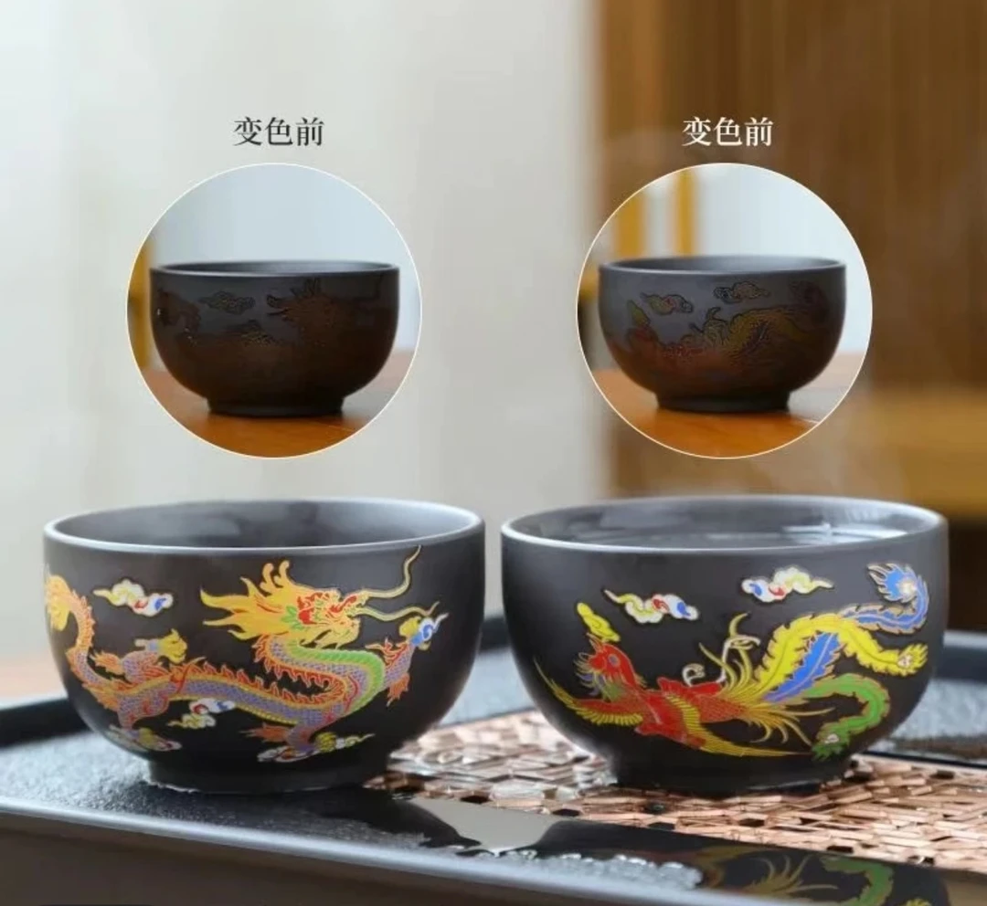 想想茶器商品链接龙凤变色紫砂对杯(不带图中礼盒)