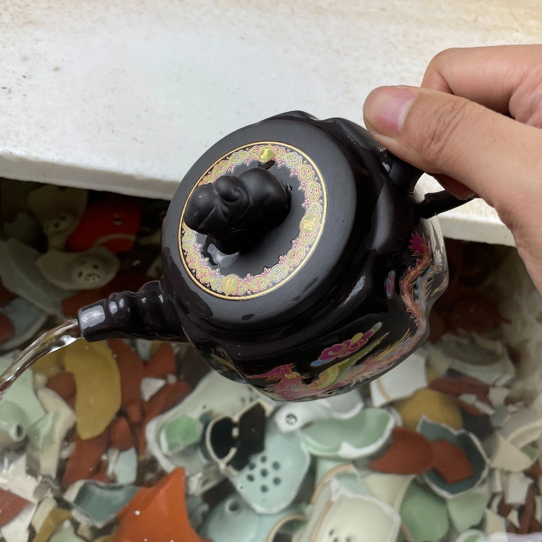 【闪购商品】新龙凤呈祥深井老紫泥四方壶（紫气东来款）