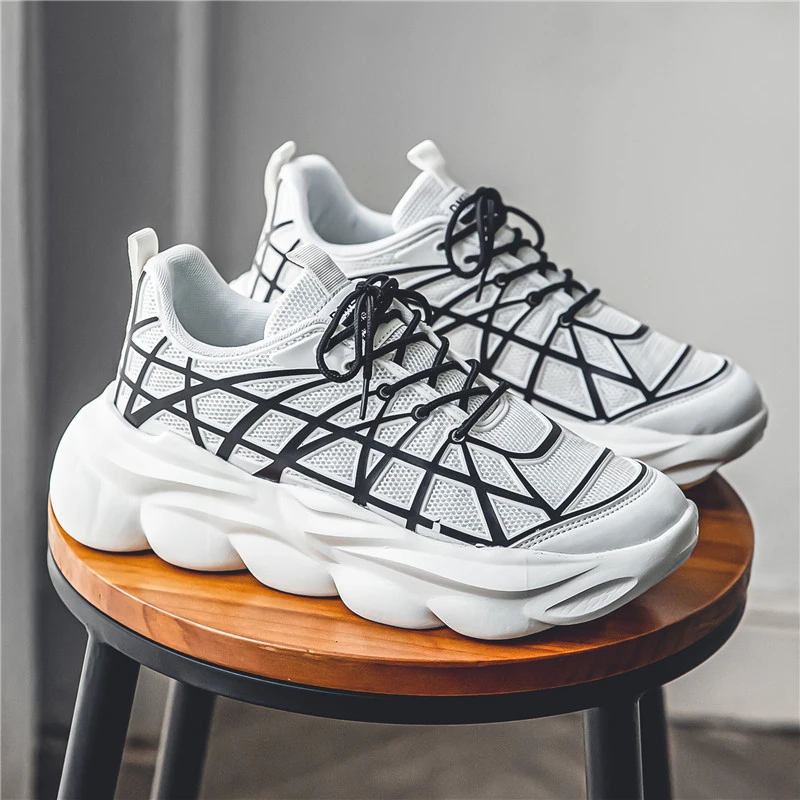 男士百搭透气内增高夏季时尚时尚休闲鞋薄款网面鞋子秋季增高男鞋