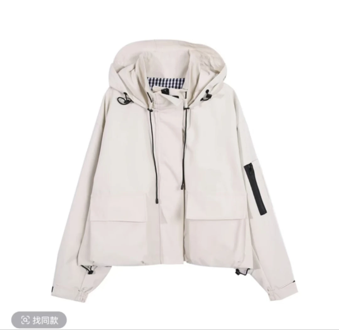 连帽冲锋衣工装外套长袖户外夹克外套8090