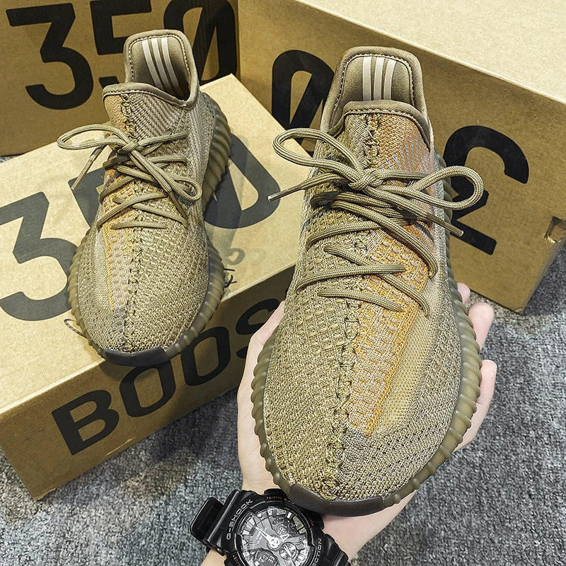 YEZI椰子鞋350脏橙潮流正品时尚男款休闲运动情侣鞋子男莆田350V2