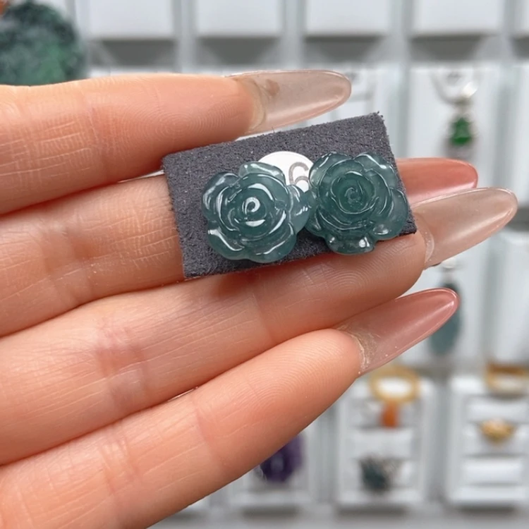 【闪购商品】翡翠耳饰银S925镶嵌耳饰