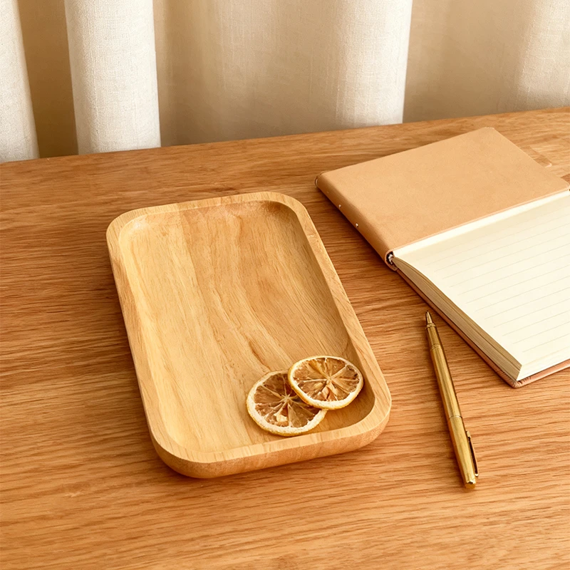 橡木实木茶盘托盘长方形商用家用茶杯木制日式水杯收纳杯子茶具