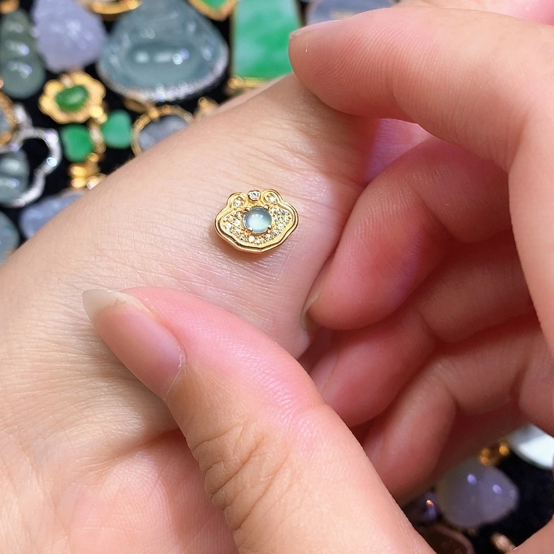 翡翠银S925镶嵌颈饰天然翡翠a货