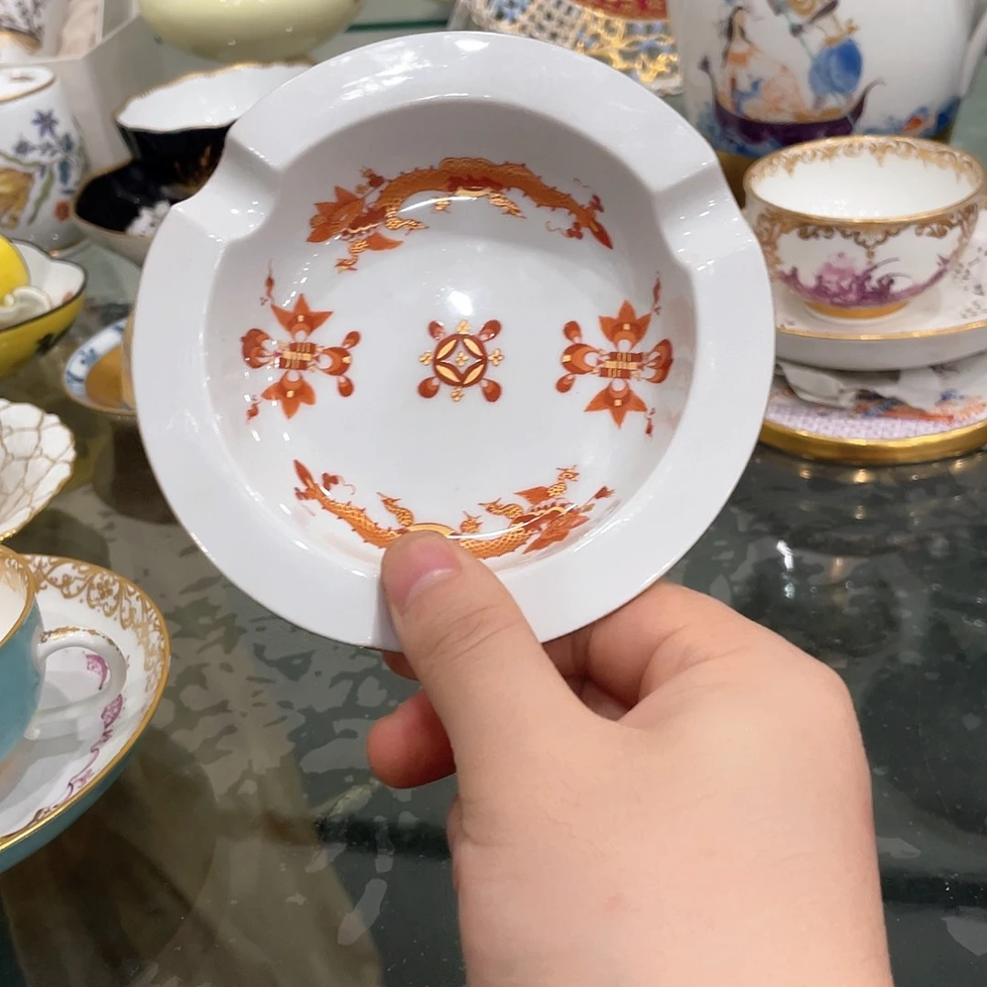 瓷片中古一等御龙烟灰缸