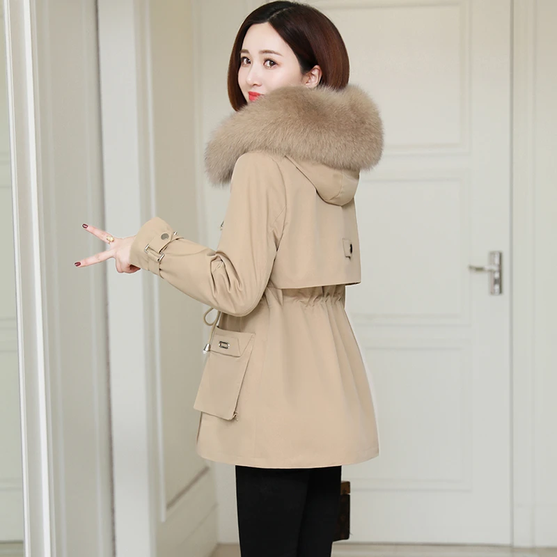 可拆卸内胆派克服女2025年冬季新款中长款大衣百搭小个子皮草外套