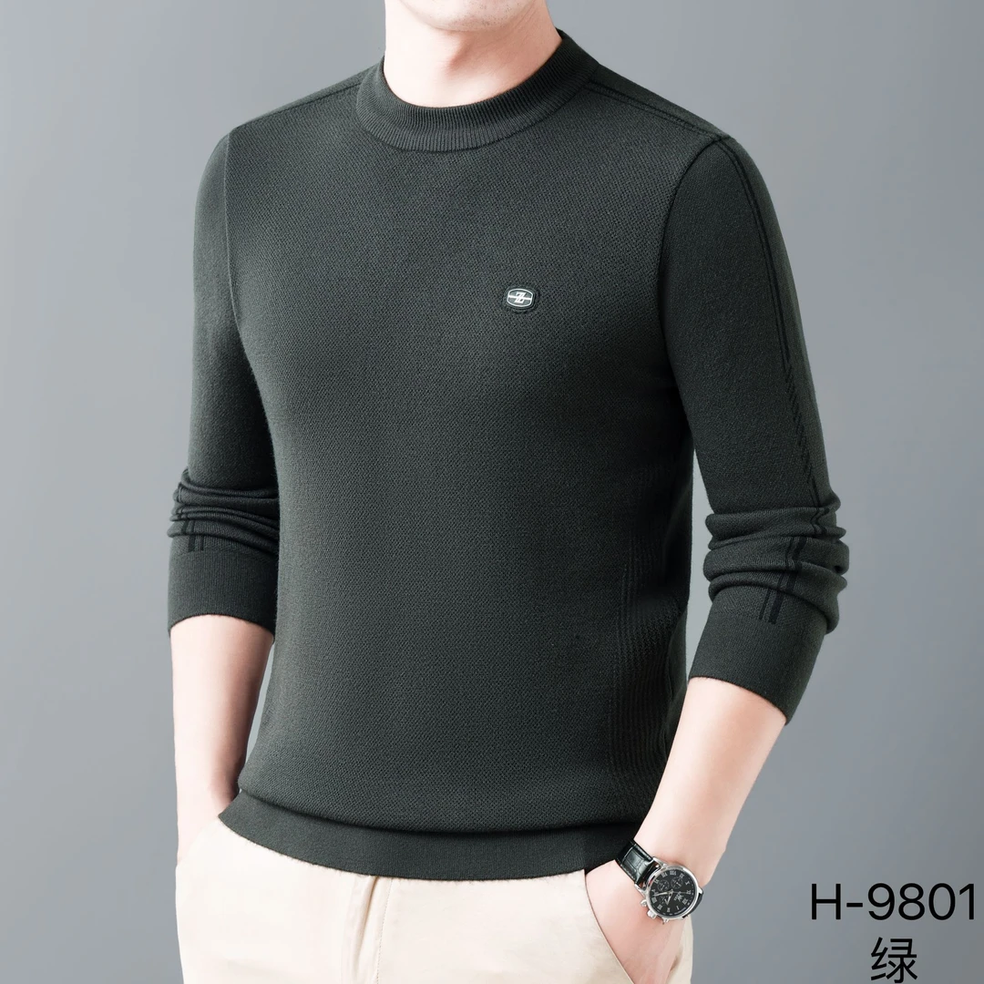 范范家【欧莱绒羊毛】男士冬季商务休闲圆领针织毛衣9801