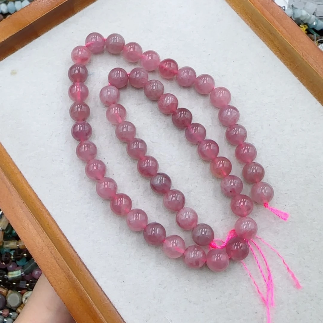 玛瑙/玉髓未镶嵌珠宝半成品一级紫马粉一条卡8