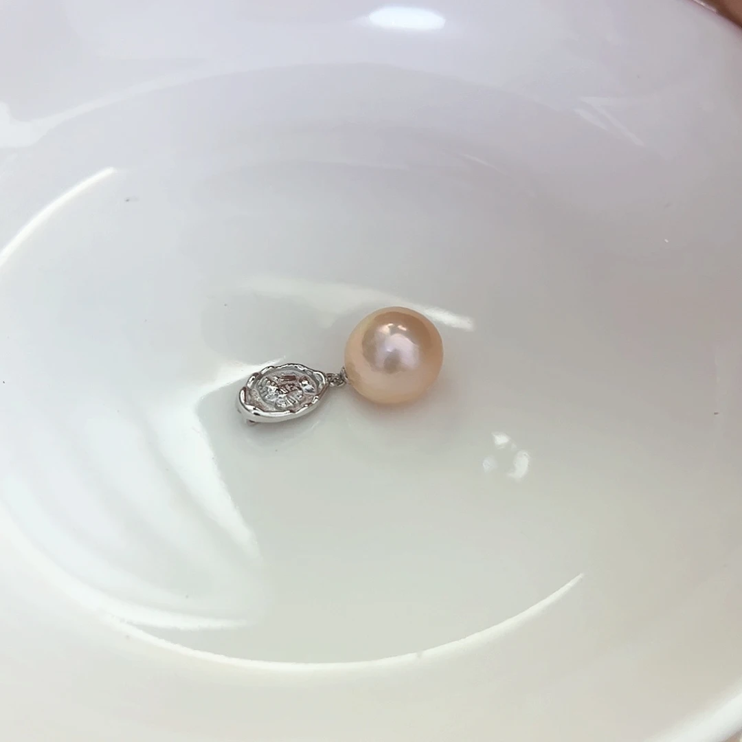 淡水珍珠银S925镶嵌吊坠(不含链)